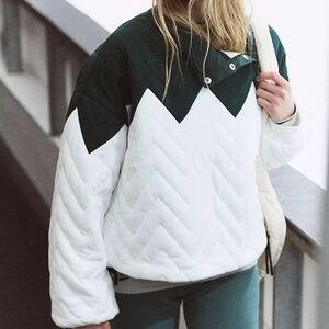Stylish Green and White Women's Sweater